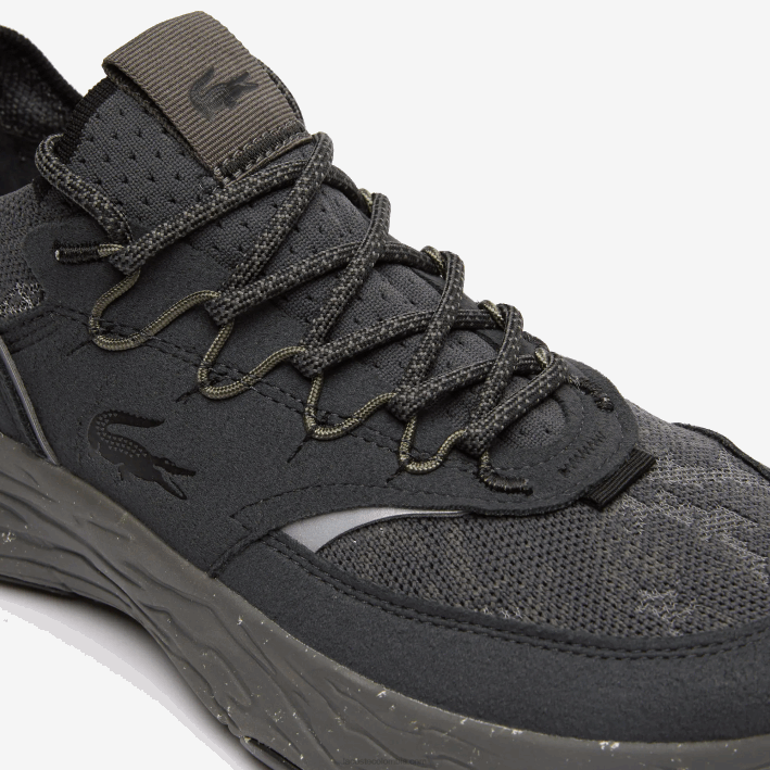 hombres Lacoste 6F241783 negro 02h zapatillas re-comfort de material sintético y textil