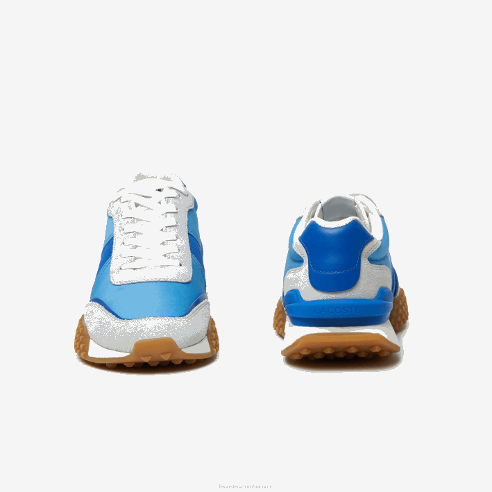 hombres Lacoste 6F241790 azul marino bn1 zapatillas l-spin deluxe de piel en contraste de color