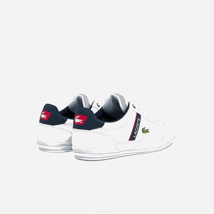 hombres Lacoste 6F241791 blanco/azul marino y rojo 407 zapatillas chaymon de tejido y material sintético