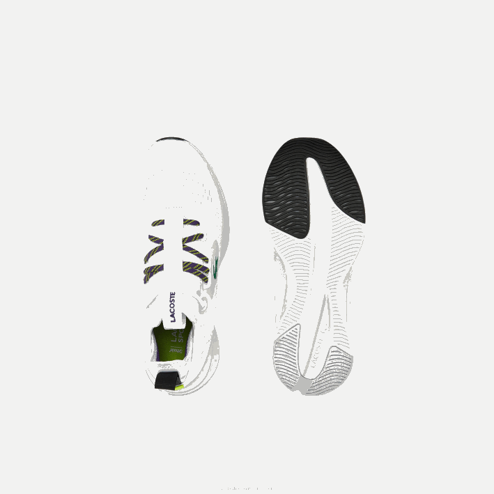 hombres Lacoste 6F241795 blanco y hueso 65t tenis run spin comfort