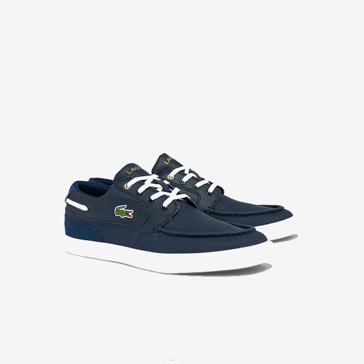 hombres Lacoste 6F241803 azul marino y blanco 092 Náuticos bayliss de piel y sintético