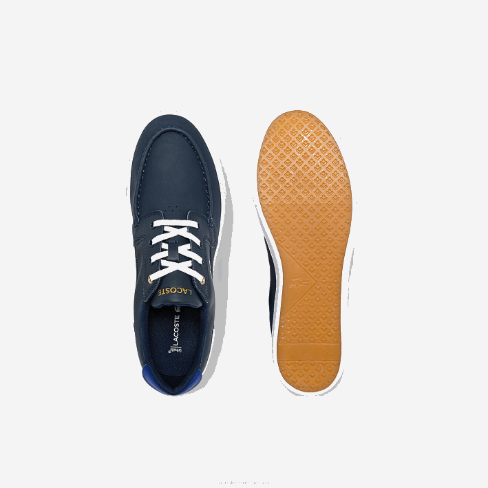 hombres Lacoste 6F241803 azul marino y blanco 092 Náuticos bayliss de piel y sintético