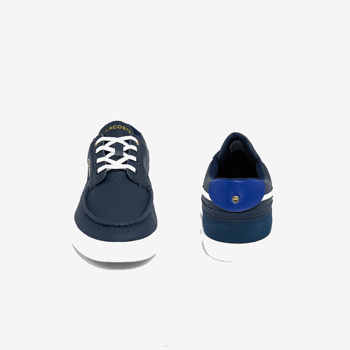 hombres Lacoste 6F241803 azul marino y blanco 092 Náuticos bayliss de piel y sintético