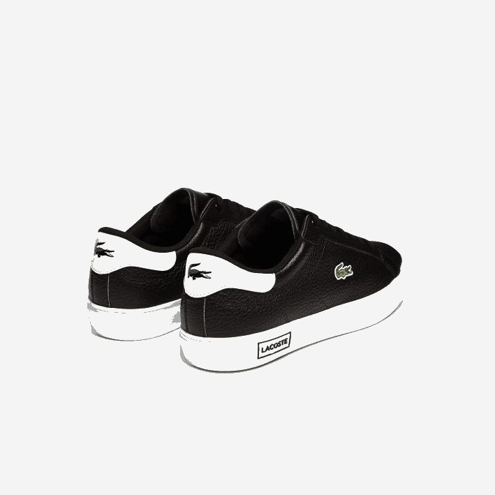 hombres Lacoste 6F241805 blanco y negro 312 zapatillas powercourt de piel