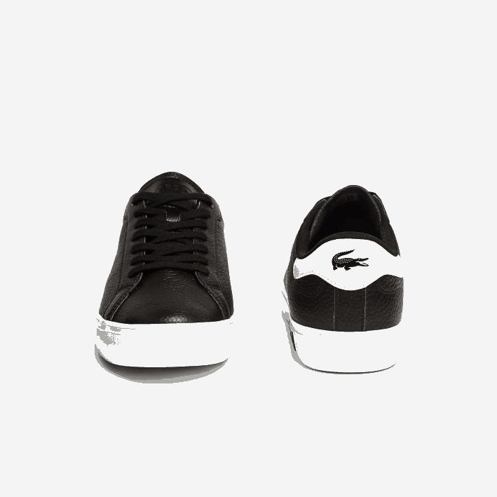 hombres Lacoste 6F241805 blanco y negro 312 zapatillas powercourt de piel