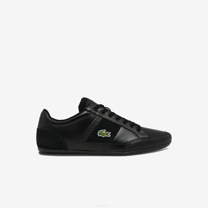 hombres Lacoste 6F241807 negro 02h zapatillas chaymon bl de piel y sintético a tono
