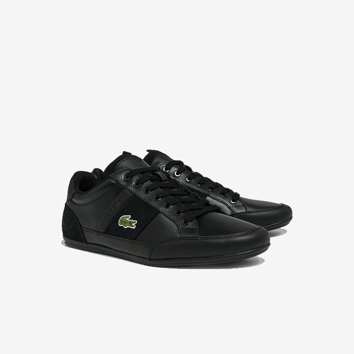 hombres Lacoste 6F241807 negro 02h zapatillas chaymon bl de piel y sintético a tono