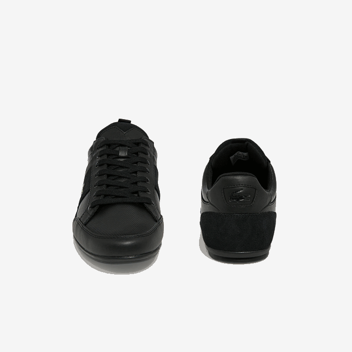 hombres Lacoste 6F241807 negro 02h zapatillas chaymon bl de piel y sintético a tono