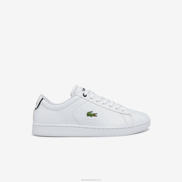 hombres Lacoste 6F241815 blanco y azul marino 042 tenis carnaby bl de piel hombres Lacoste 6F241815 blanco y azul marino 042 tenis carnaby bl de piel