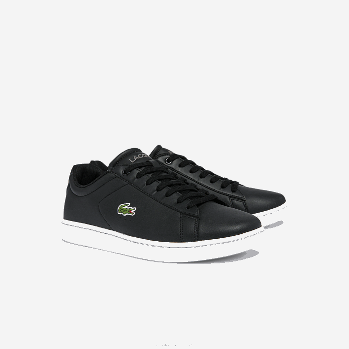 hombres Lacoste 6F241816 blanco y negro 312 tenis carnaby bl de piel