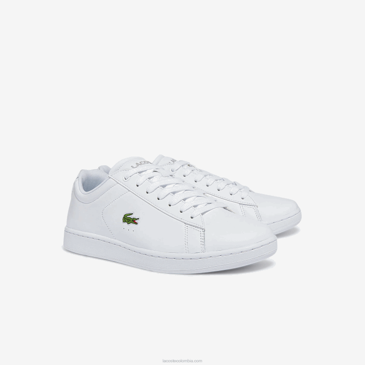 hombres Lacoste 6F241817 blanco 21g tenis carnaby bl de piel