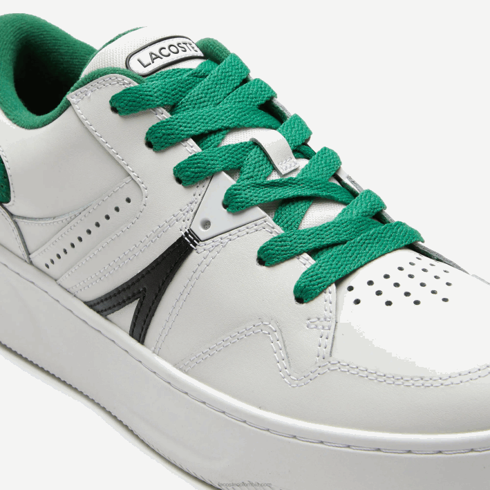 hombres Lacoste 6F241818 blanco/verde 082 zapatillas l005 de piel con detalles pop