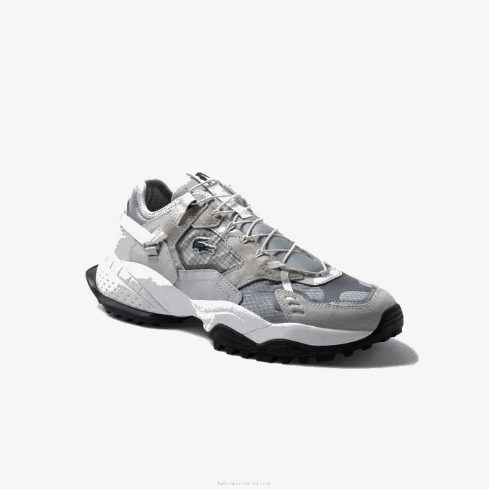 hombres Lacoste 6F241827 gris claro y negro gb7 zapatillas l-guard breaker de textil y ante hombres Lacoste 6F241827 gris claro y negro gb7 zapatillas l-guard breaker de textil y ante