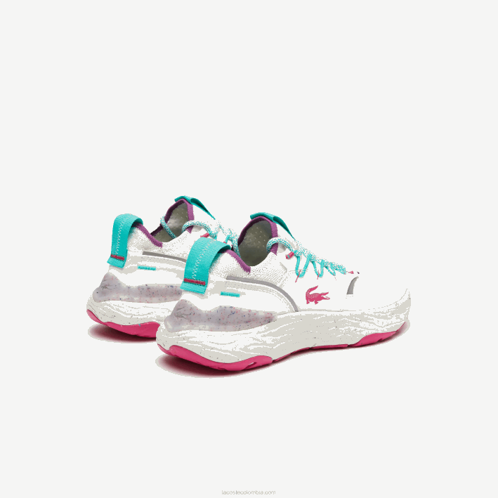 hombres Lacoste 6F241834 blanco y rojo 286 zapatillas re-comfort de material sintético y textil