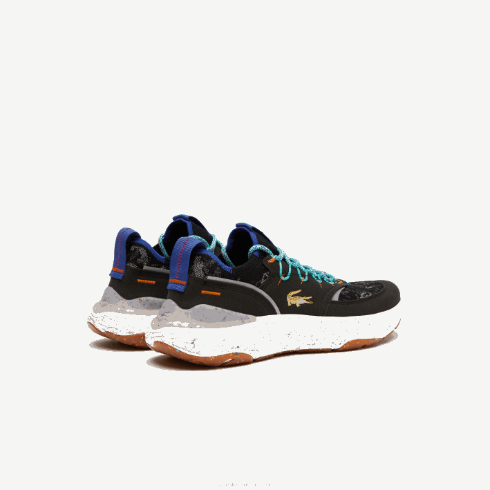 hombres Lacoste 6F241835 negro y blanco roto 454 zapatillas re-comfort de material sintético y textil