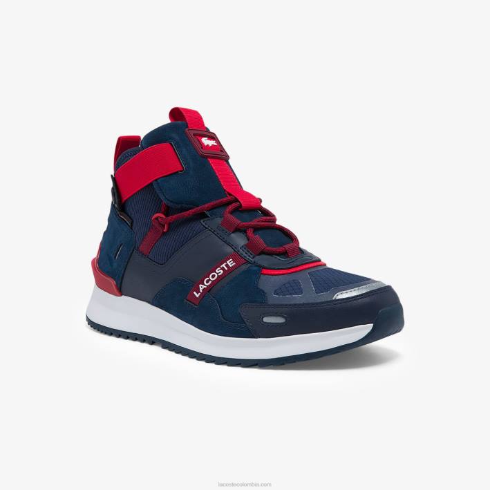 hombres Lacoste 6F241837 azul marino y rojo 144 zapatillas run breaker de tejido y piel hombres Lacoste 6F241837 azul marino y rojo 144 zapatillas run breaker de tejido y piel