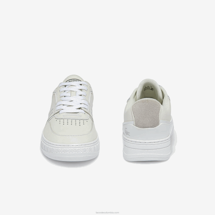 hombres Lacoste 6F241839 blanco y hueso 65t zapatillas l001 de piel