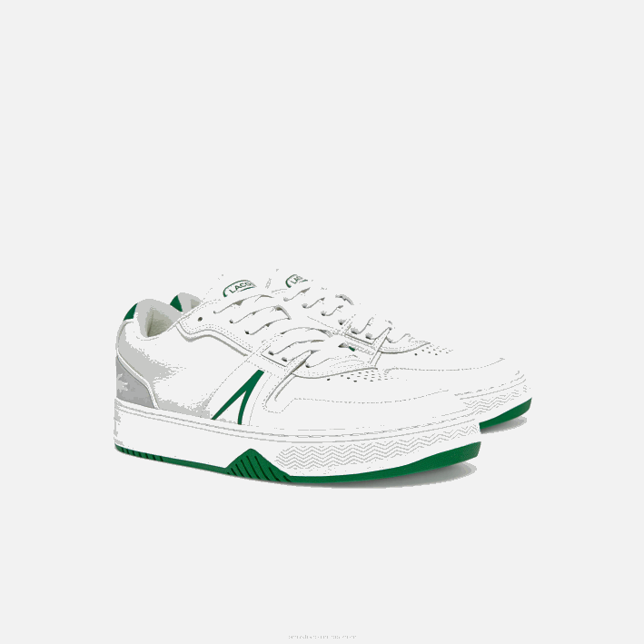 hombres Lacoste 6F241840 blanco/verde 082 zapatillas l001 de piel
