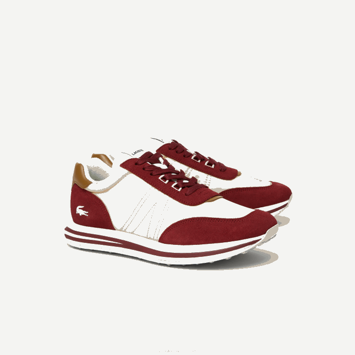 hombres Lacoste 6F241844 rojo bg7 tenis L-spin de tela