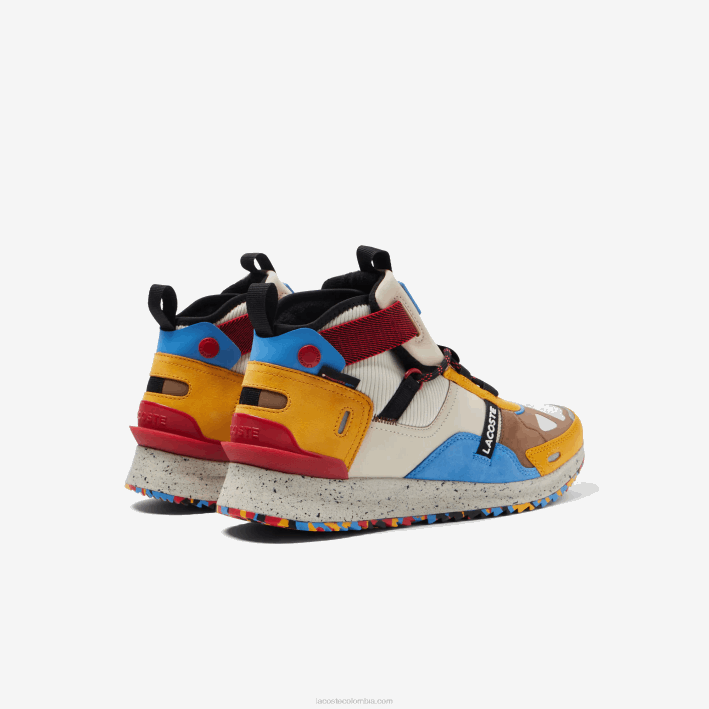 hombres Lacoste 6F241848 blanco roto y marrón ow8 zapatos de exterior de cuero y sintético run breaker