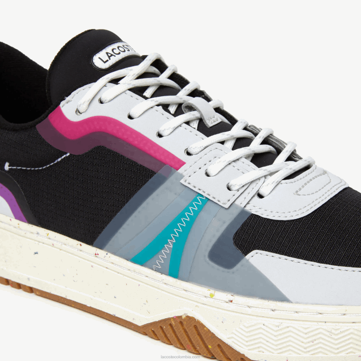 hombres Lacoste 6F241850 negro 02h zapatillas l001 eco sintética y textil color-block