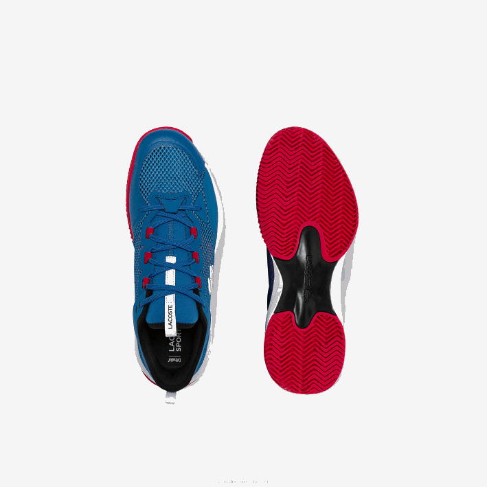 hombres Lacoste 6F241852 azul blanco 221 tenis ag-lt21 ultra textil