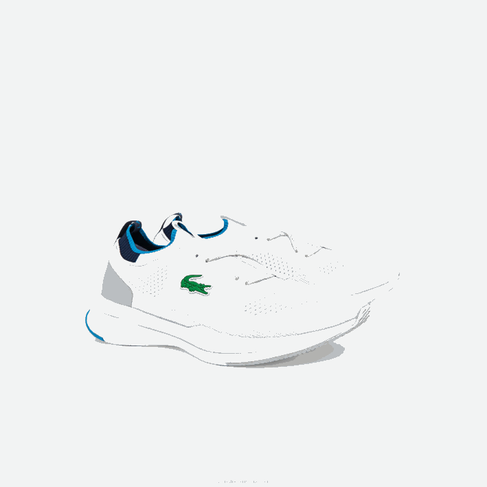 hombres Lacoste 6F241863 blanco/azul 080 tenis run spin de tejido de punto