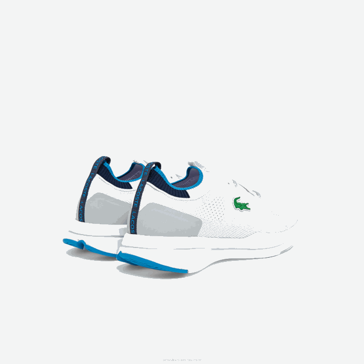 hombres Lacoste 6F241863 blanco/azul 080 tenis run spin de tejido de punto