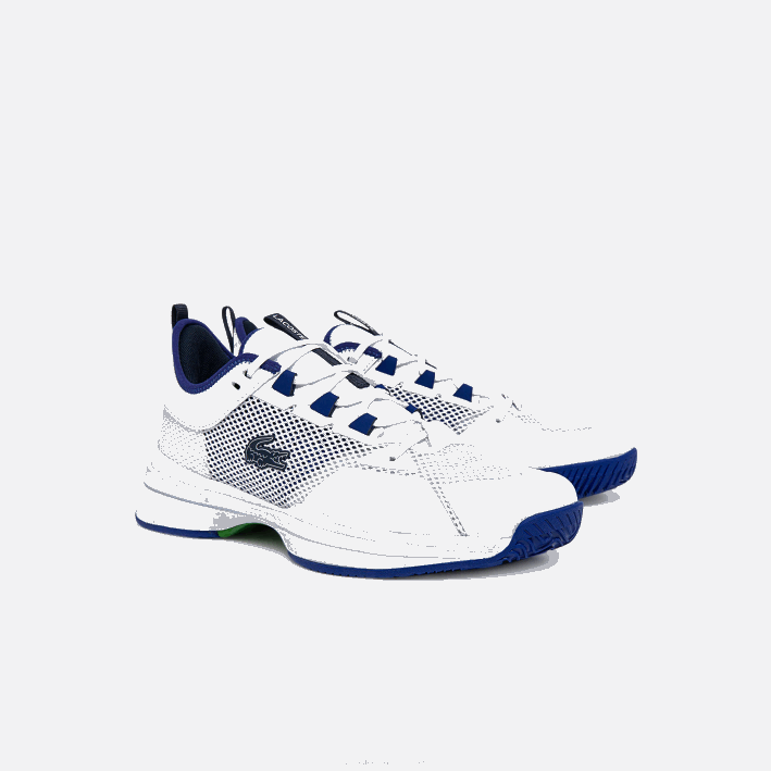 hombres Lacoste 6F241865 blanco/azul 080 tenis ag-lt21 textiles y sinteticos