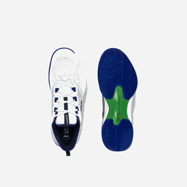 hombres Lacoste 6F241865 blanco/azul 080 tenis ag-lt21 textiles y sinteticos