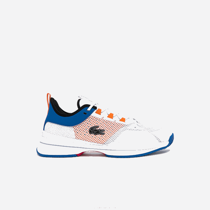 hombres Lacoste 6F241866 blanco naranja 1u2 tenis ag-lt21 textiles y sinteticos