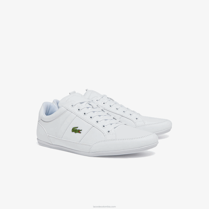 hombres Lacoste 6F241867 blanco 21g zapatillas chaymon de piel y sintético