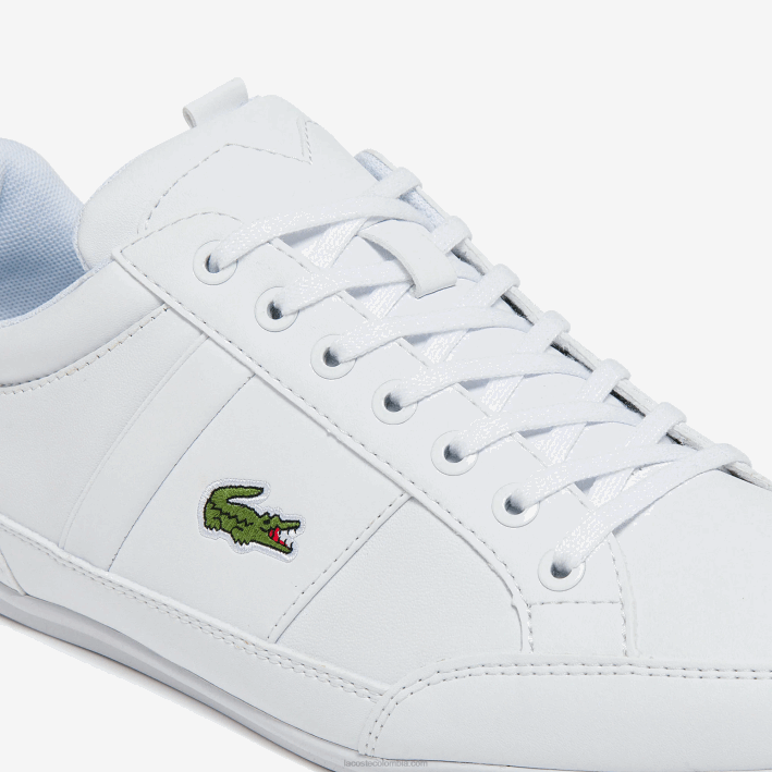 hombres Lacoste 6F241867 blanco 21g zapatillas chaymon de piel y sintético