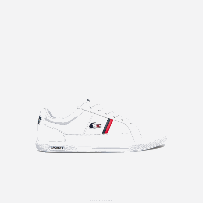 hombres Lacoste 6F241876 blanco/azul marino y rojo 407 zapatillas europa tricolore de piel y material sintético hombres Lacoste 6F241876 blanco/azul marino y rojo 407 zapatillas europa tricolore de piel y material sintético