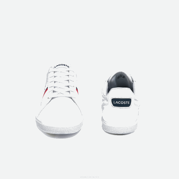 hombres Lacoste 6F241876 blanco/azul marino y rojo 407 zapatillas europa tricolore de piel y material sintético