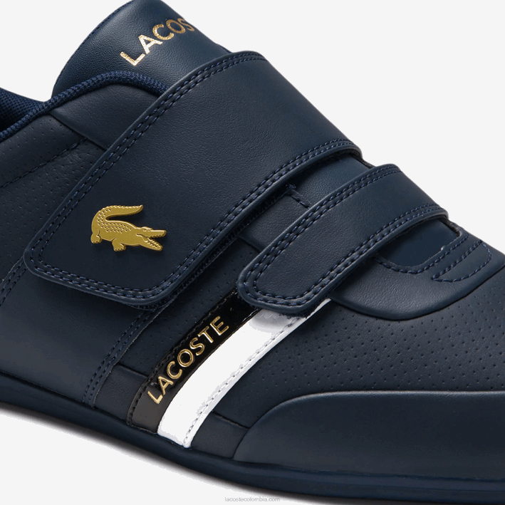 hombres Lacoste 6F241879 azul marino nb0 zapatillas misano de piel y material sintético