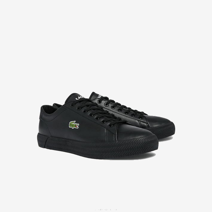hombres Lacoste 6F241883 negro 02h zapatillas gripshot de piel y material sintético