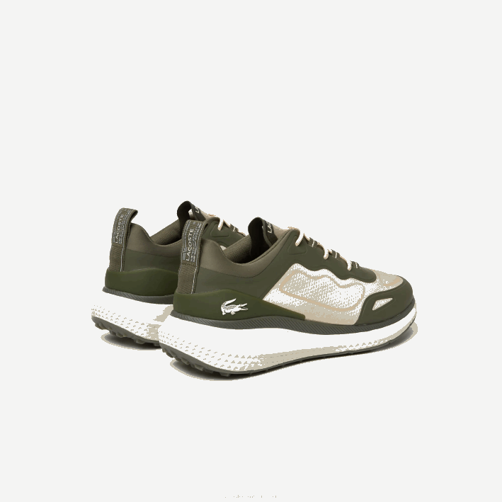 hombres Lacoste 6F241887 verde oscuro y blanco roto 1x3 zapatillas deportivas active 4851 de tejido