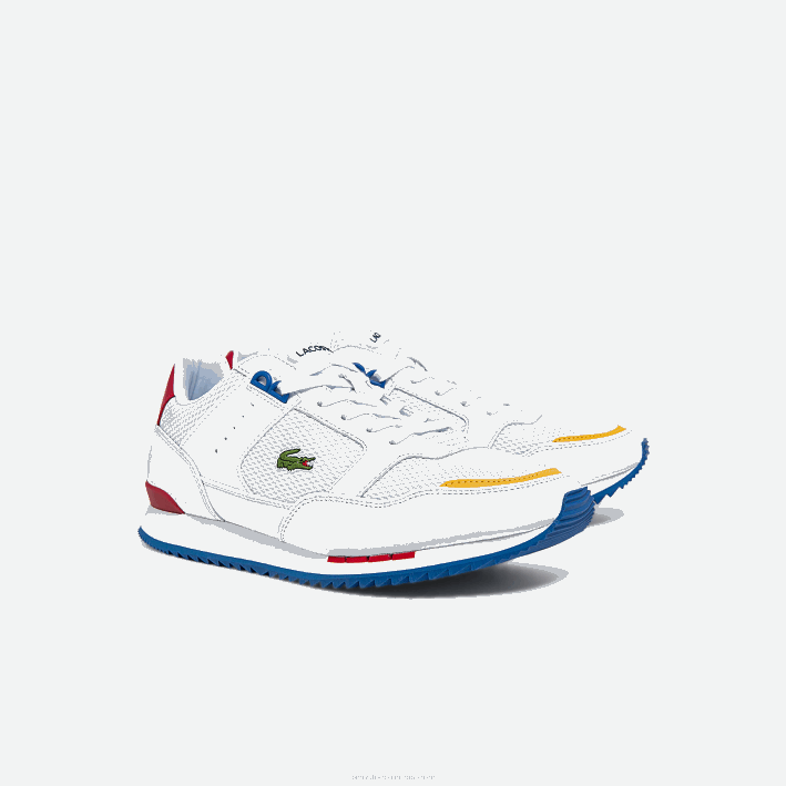 hombres Lacoste 6F241888 blanco/azul 080 zapatillas deportivas partner piste de tejido y piel
