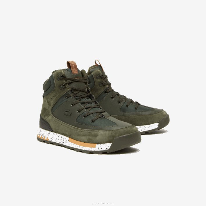 hombres Lacoste 6F241891 verde oscuro y blanco roto 1x3 urban breaker textil y calzado outdoor