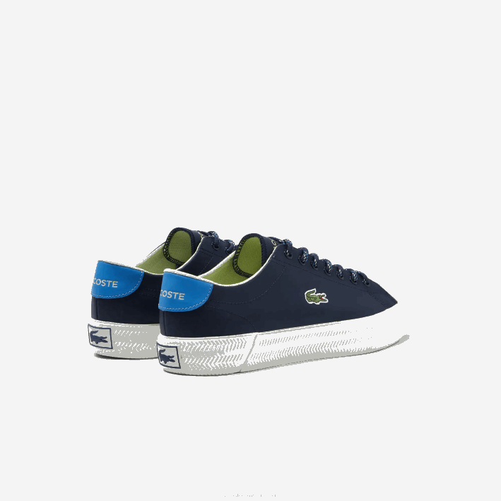 hombres Lacoste 6F241899 azul marino y blanco roto j18 zapatillas Gripshot de piel y ante