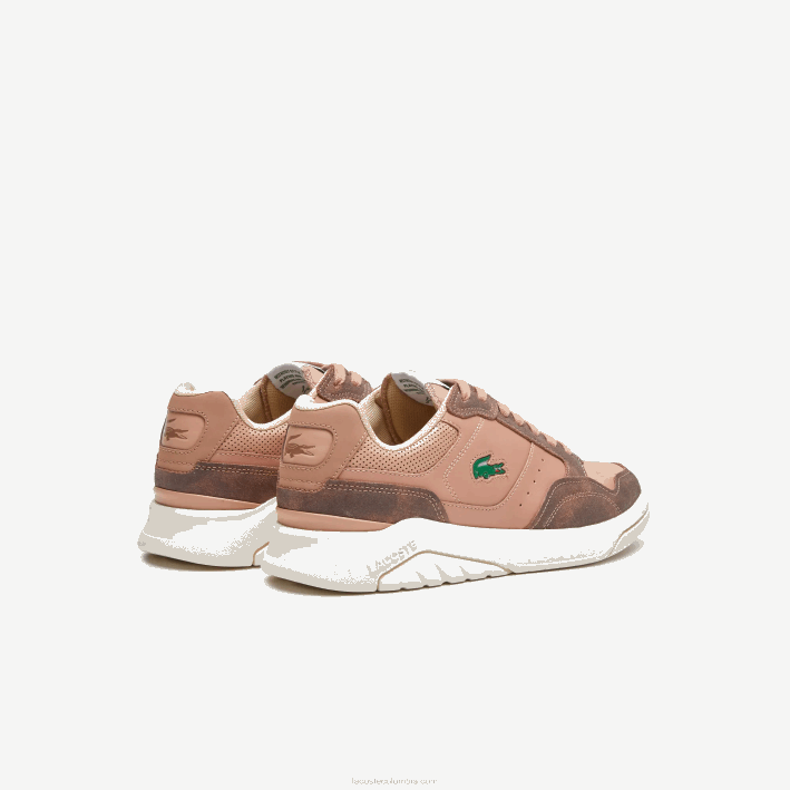hombres Lacoste 6F241902 marrón blanco 2c3 tenis game advance de piel de lujo