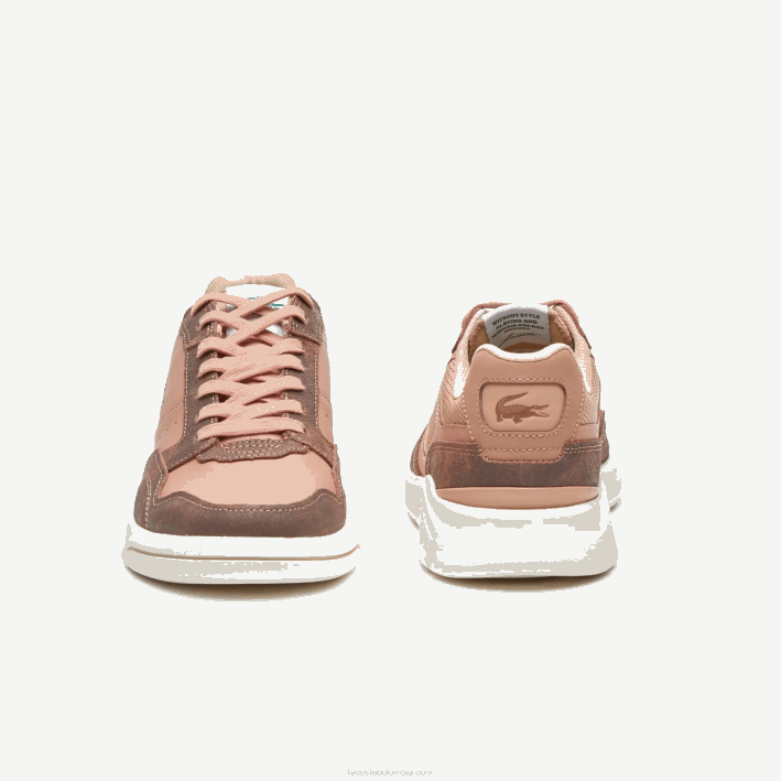 hombres Lacoste 6F241902 marrón blanco 2c3 tenis game advance de piel de lujo