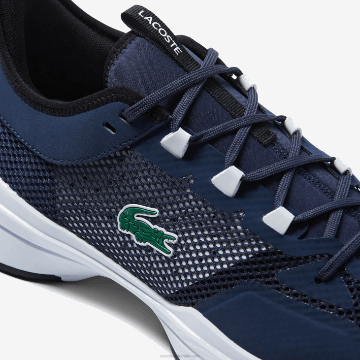 hombres Lacoste 6F241904 azul marino y blanco 092 tenis textiles ag-lt21