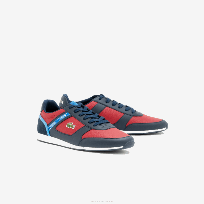 hombres Lacoste 6F241908 azul marino y rojo 144 zapatillas menerva sport sintéticas