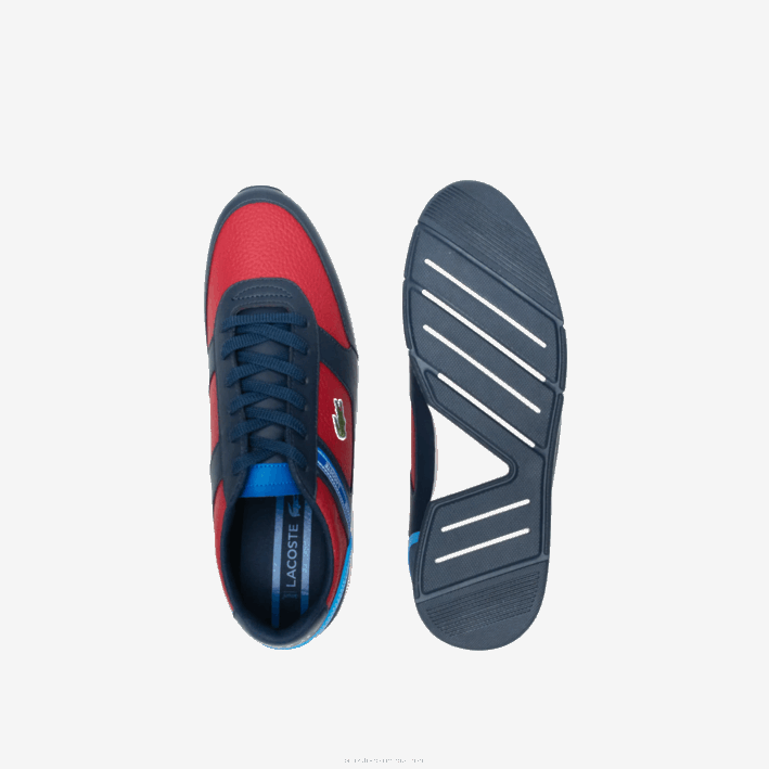 hombres Lacoste 6F241908 azul marino y rojo 144 zapatillas menerva sport sintéticas