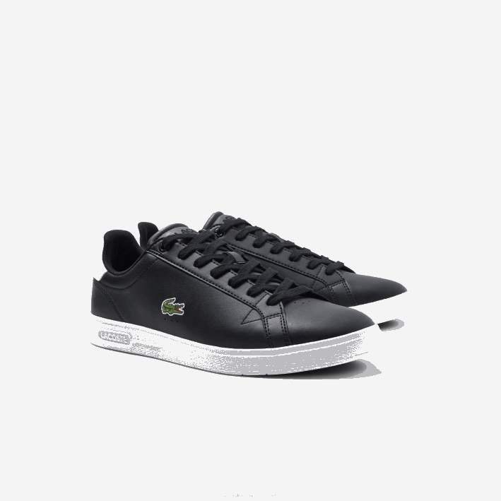 hombres Lacoste 6F241909 blanco y negro 312 tenis Graduate Pro de piel
