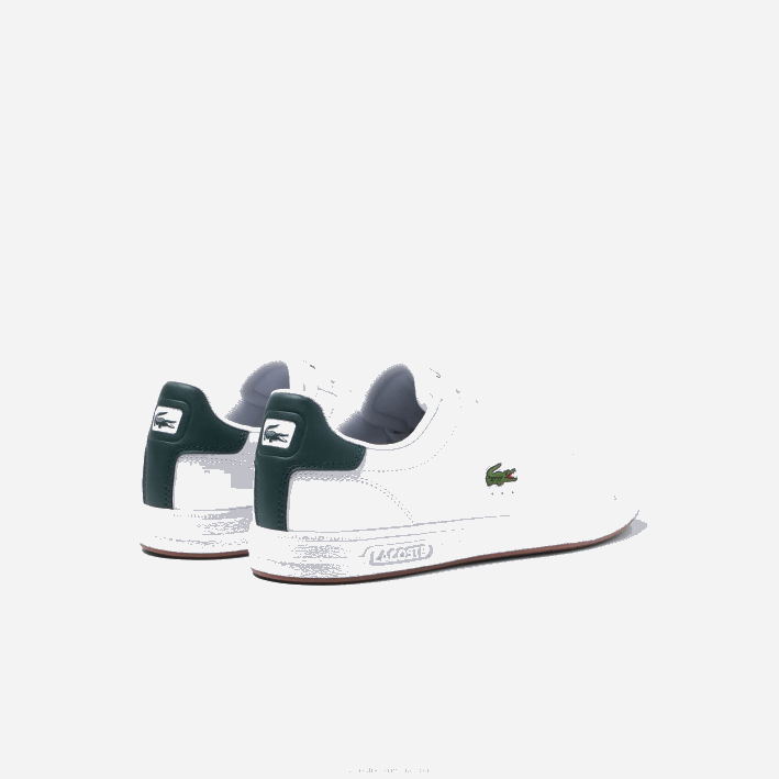 hombres Lacoste 6F241910 blanco y verde oscuro 1r5 tenis Graduate Pro de piel