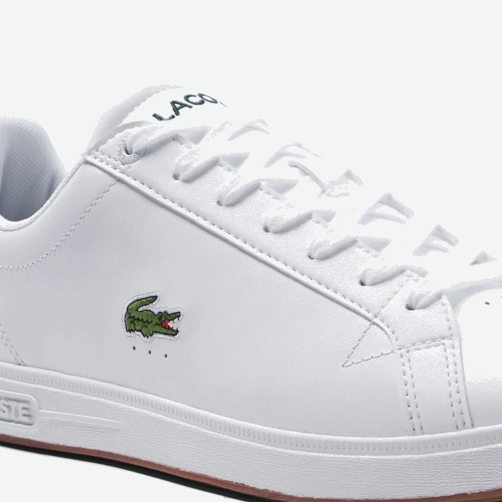 hombres Lacoste 6F241910 blanco y verde oscuro 1r5 tenis Graduate Pro de piel