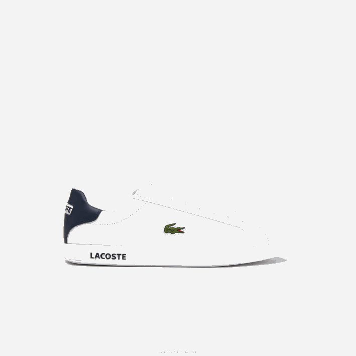 hombres Lacoste 6F241912 blanco y azul marino 042 zapatillas graduadas de piel hombres Lacoste 6F241912 blanco y azul marino 042 zapatillas graduadas de piel